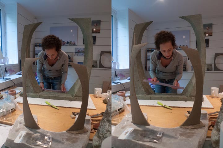 Chloe Desrousseaux, Atelier matiere, Entendre MATIERE parler, transparence albatre, cire rouge, ecorce bouleau, sculpture ecorce, sculpture